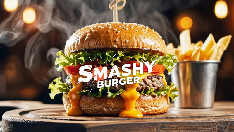 Smashy Burger vizuális arculat és grafika