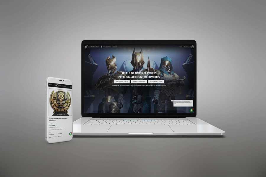 GuardianBoosters wordpress webshop design