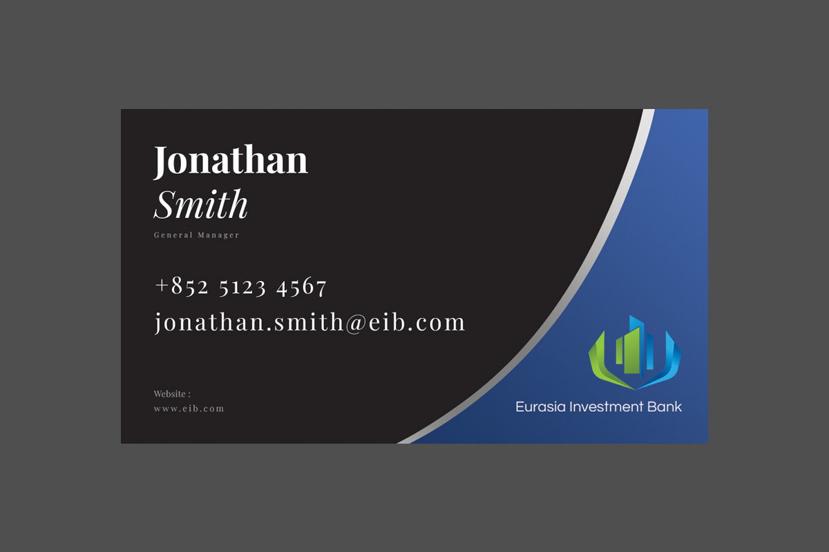 Eurasia Investment Bank névjegykártya design